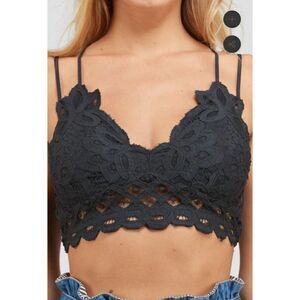 Women's Bralette Large Stretchy Lace Crop Top Cross Back Tank Top Large NWOT